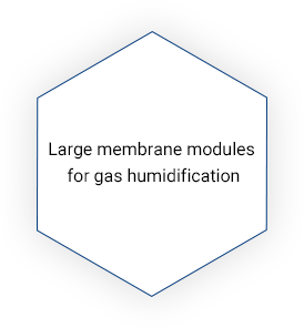 Large-scale gas humidification modules
